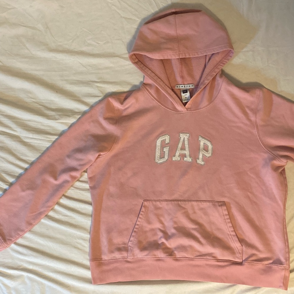 PINK AND WHITE GAP HOODIE